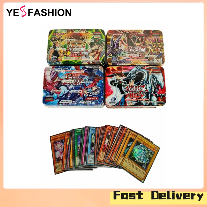 Yesfashion Store IN stock 41pcs Yugioh Cards With Iron Box English Card Board Game Party Supplies For Family Gathering