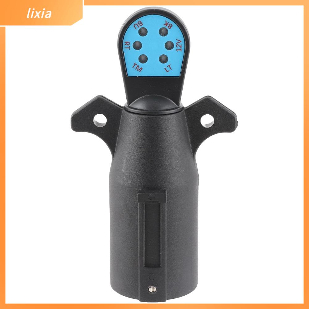 LIXIA 12V Máy kiểm tra đèn 7 chân Ổ cắm 7 chiều Máy kiểm tra ổ cắm Máy kiểm tra phích cắm mạch Máy kiểm tra phích cắm Máy kiểm tra phích cắm rơ moóc Rơ moóc tự động