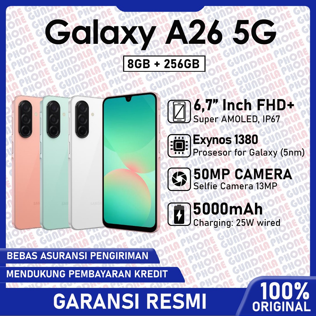Samsung Galaxy A26 5G - Garansi resmi Giá 3,621,000 Đồng*Miễn phí vận chuyển