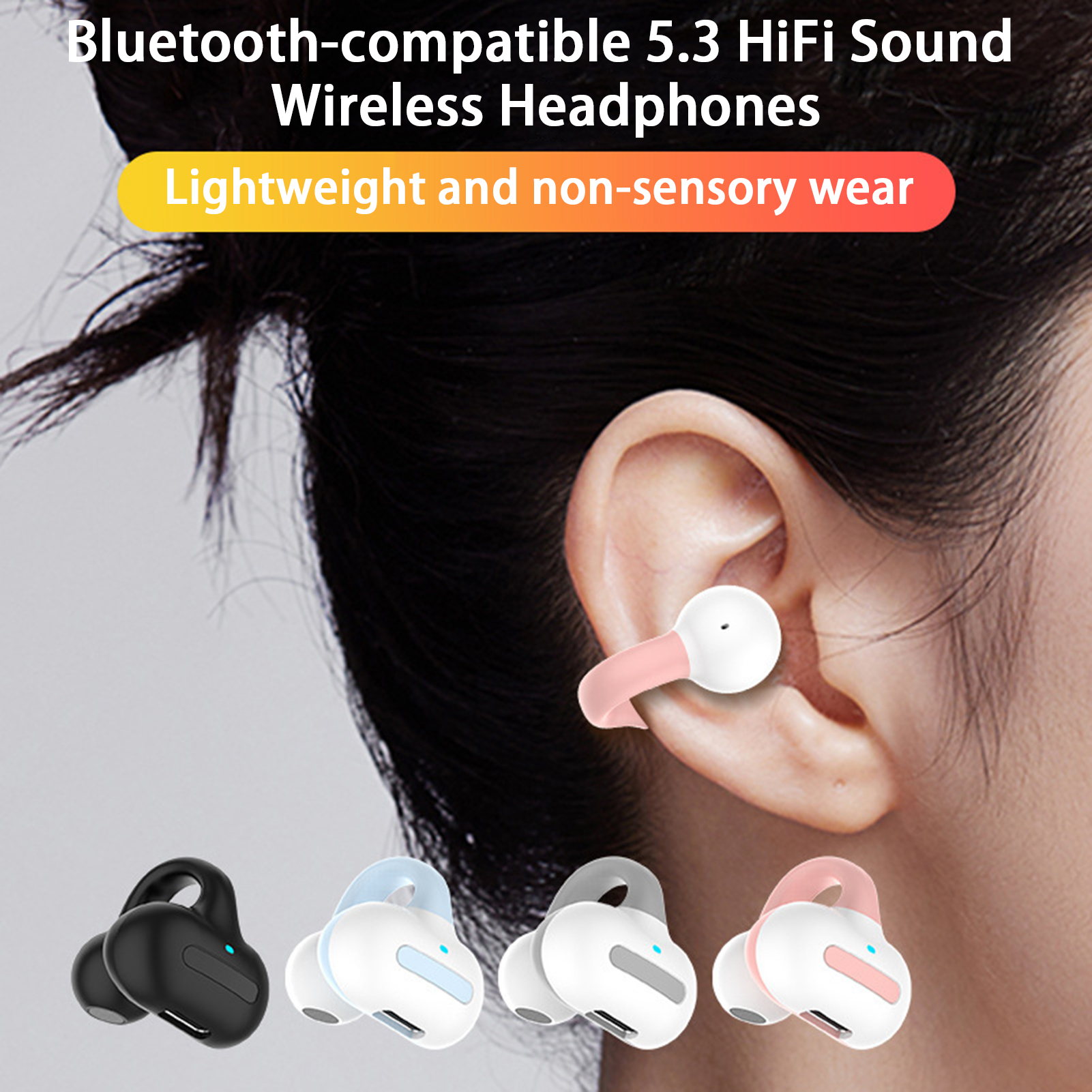 M-S8 Sports Headphones Bone Conduction Ear Clip Life Waterproof Bluetooth-compatible 5.3 HiFi Sound Wireless Headphones Home Supply Wireless Headphone Ear Giá 155,600 Đồng*Miễn phí vận chuyển