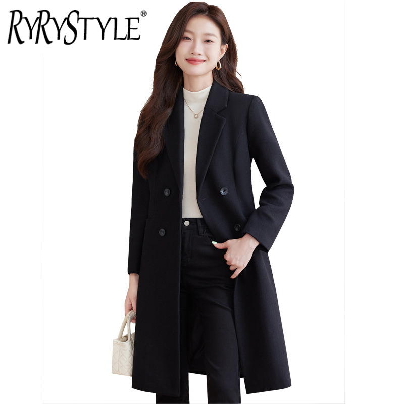 RYRYSTYLE High End Double Breasted Woolen Suit Coat, Women's Autumn And Winter New Style, Slim Fit Business Formal Work Clothes 802 ราคา 2,223 บาท*ส่งฟรี