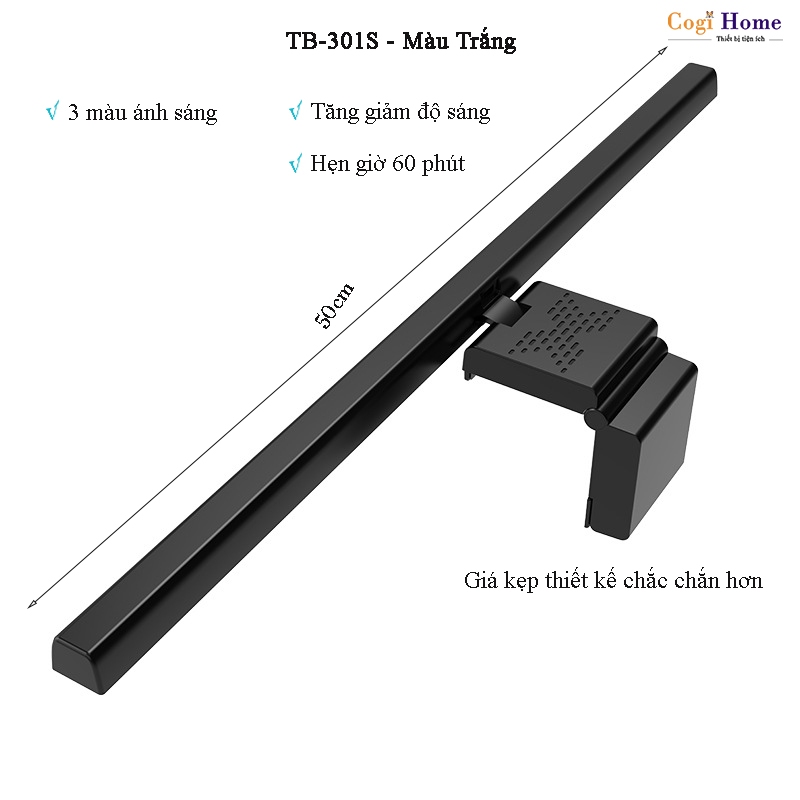 Đèn Gắn Màn Hình Máy Tính PC Laptop Gắn Màn Hình Chống Cận Thị 3 Màu Ánh Sáng Tăng Giảm Độ Sáng