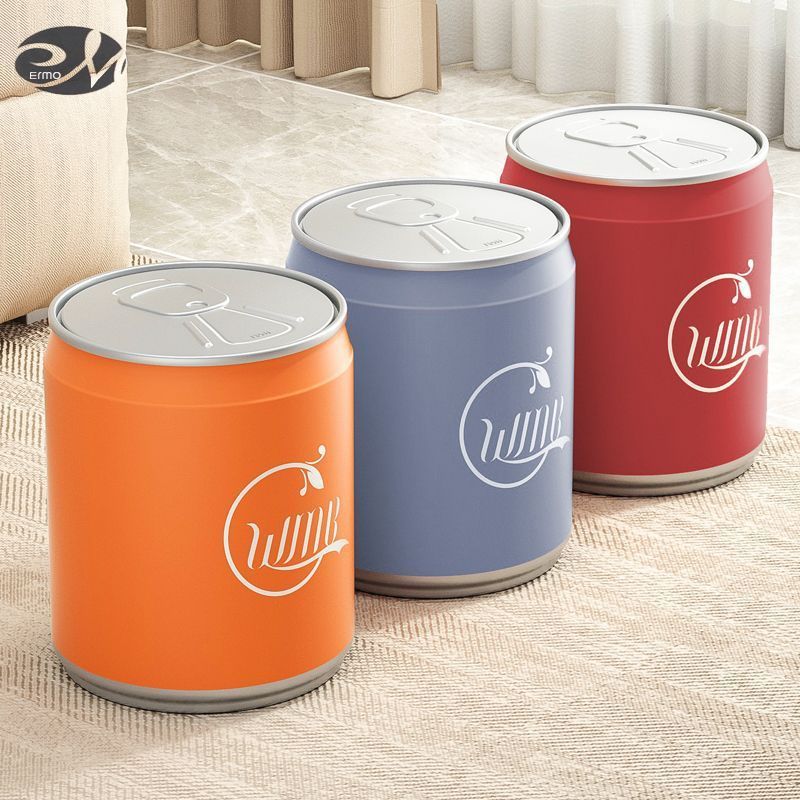 Coke trash cans, cans, presses, creative Internet celebrities, household with lids, living room, large storage buckets, toilet paper baskets - ยี่ห้อ ERMO ราคา 219 บาท*ส่งฟรี