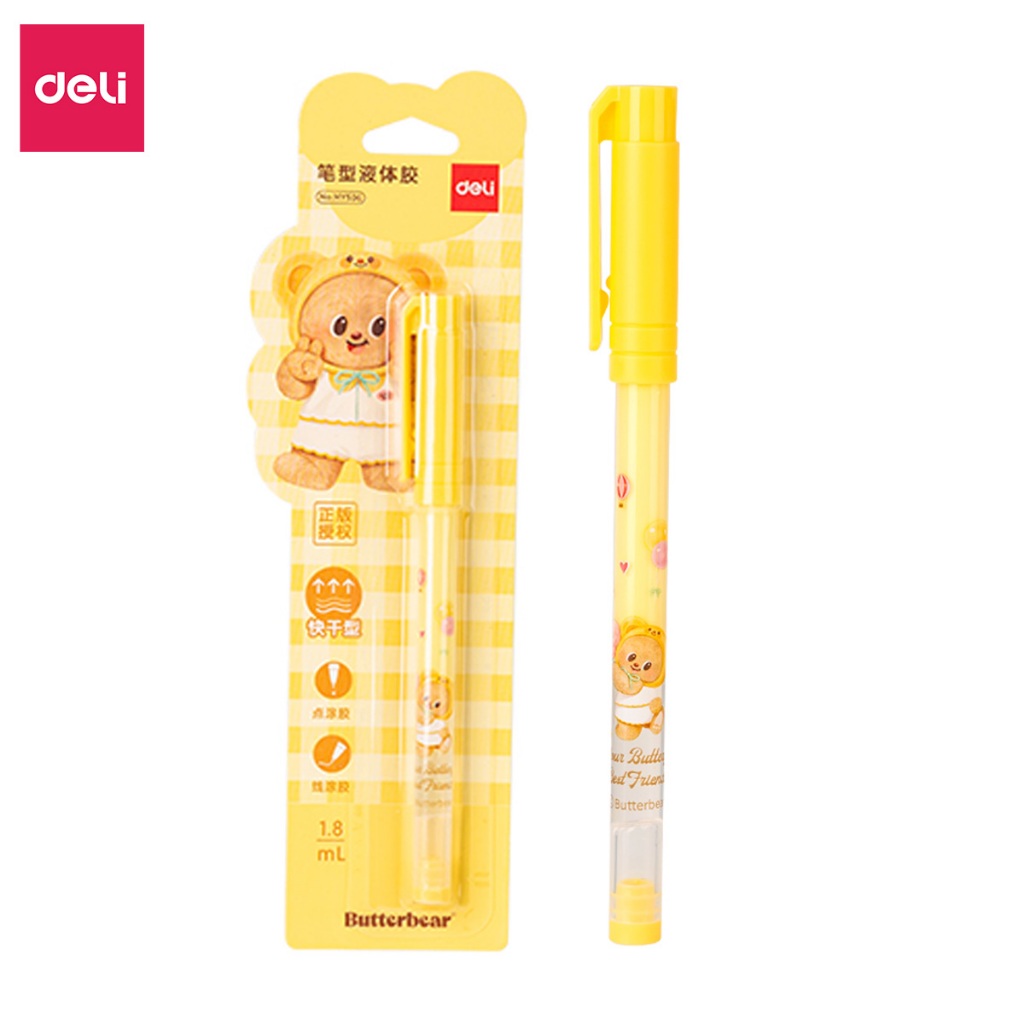 Bút Keo Dán ButterBear x Deli Không Mùi – Keo Khô Nhanh Dễ Thương Phù Hợp Học Sinh Sinh Viên Màu Sắc Tươi Tắn