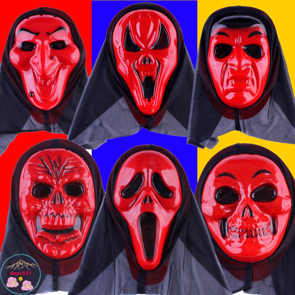 Mặt nạ trùm đầu Hoá Trang Thần Chết Scream Màu Đỏ kjnh dị halloween trung thu lễ hội hacker - MSP735650