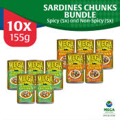 Mega Sardines Chunks Bundles 155g by 10's