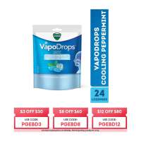 Vicks VapoDrops Cooling Menthol Cough Colds 24 Lozenges