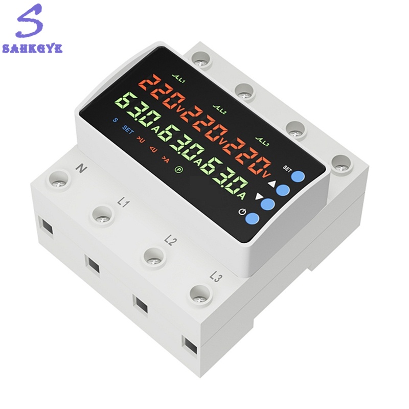 3 Phase AC380V Voltage Relay 63A/100A DIN Rail Photovoltaic Protector with Comprehensive Safety Features ราคา 1,641 บาท*ส่งฟรี