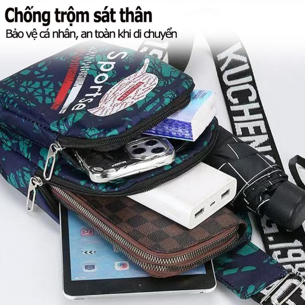 Thiết kế dung tích lớn Túi đeo chéo ngực thời trang Túi đeo hông thể thao tiện dụng Chất liệu bền, chống nước Vật dụng thiết yếu cho hoạt động ngoài trời