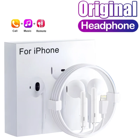 Orioginal In-Ear Headphones plug and play For iPhone 15 14 11 12 13 Pro Max Mini Earphones XR Plus USB-C For iphone16 Wired Earbuds Lightning&3.5mm Accessories