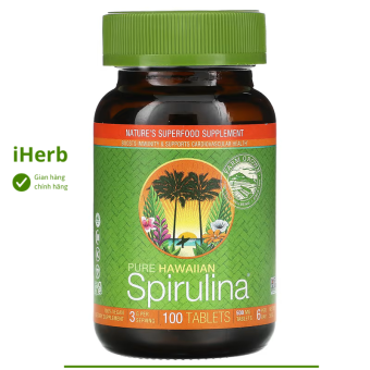 Pure Hawaiian Spirulina 100 viên của Nutrex Hawaii - iHerb Việt Nam
