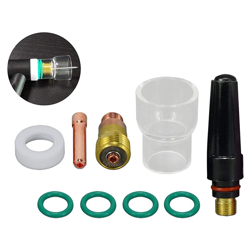 TIG Stubby Gas Lens Collet Body 17GL332 12 13/16inch TIG Gas Lens Insulator for SR WP 17 18 26 TIG Welding 9Pcs