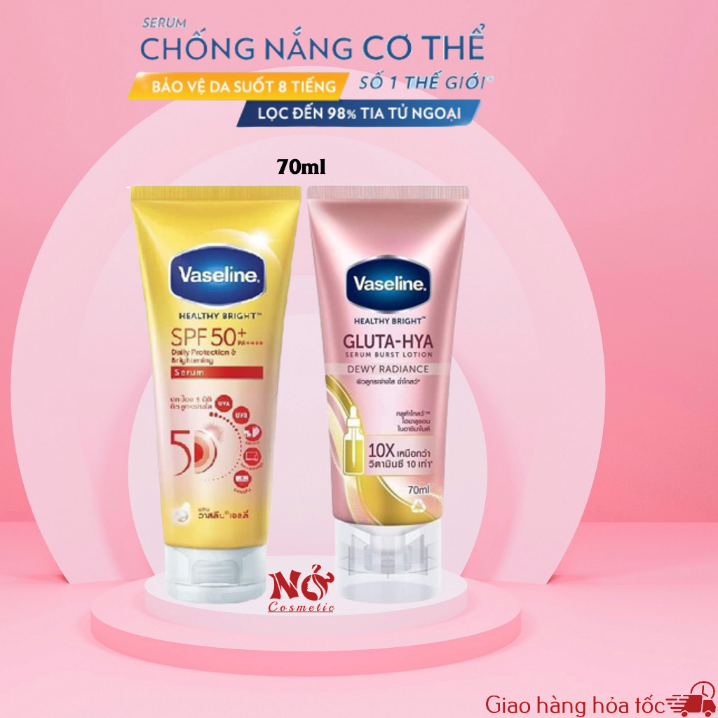 (GIFT 12/2024)30ml Vaseline 50x Serum chống nắng cơ thể SPF50 + dưỡng da sáng khoẻ 30ML