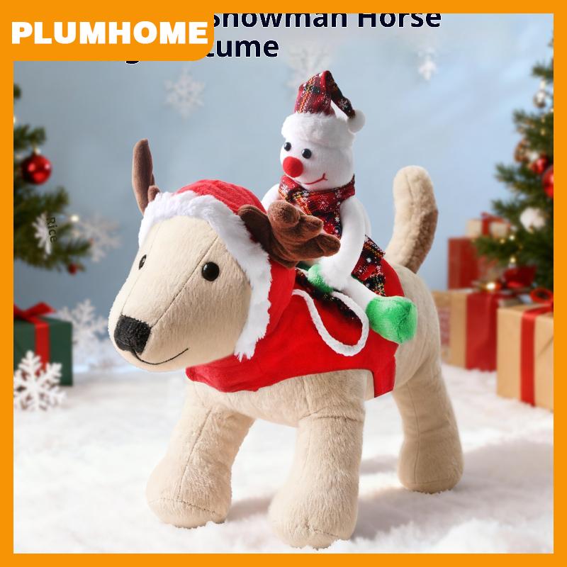 PLUMHOME Vui Vật Nuôi Giáng Sinh Người Tuyết Cưỡi Ngựa Trang Phục Mặc Quần Áo Chó Mèo Con Chó Con Cosplay Bên Pháp Bulldog Chihuahua Vật Nuôi Quần Áo