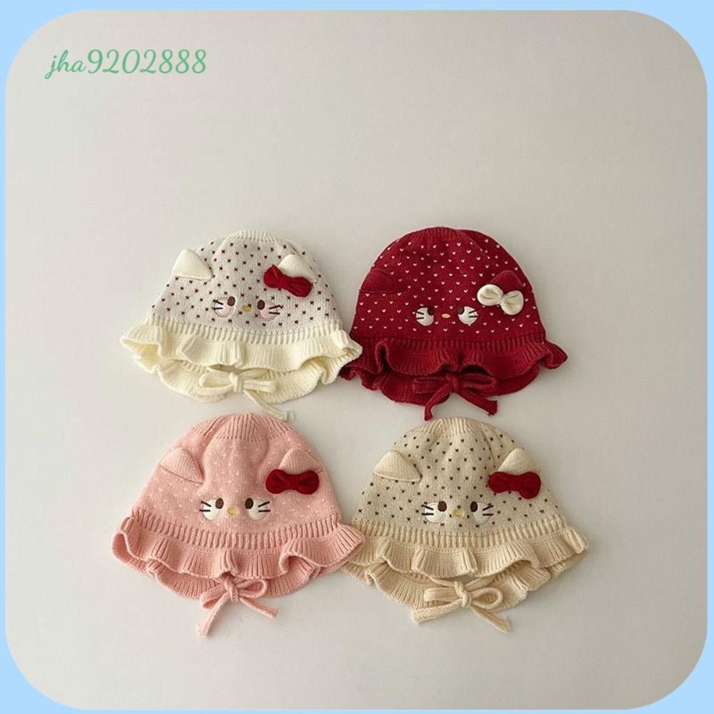 JHA9202888 Chống gió Mũ len cho bé Phim hoạt hình Dày hơn Mũ len trẻ em Dễ thương Mũ tai ấm áp Mùa đông