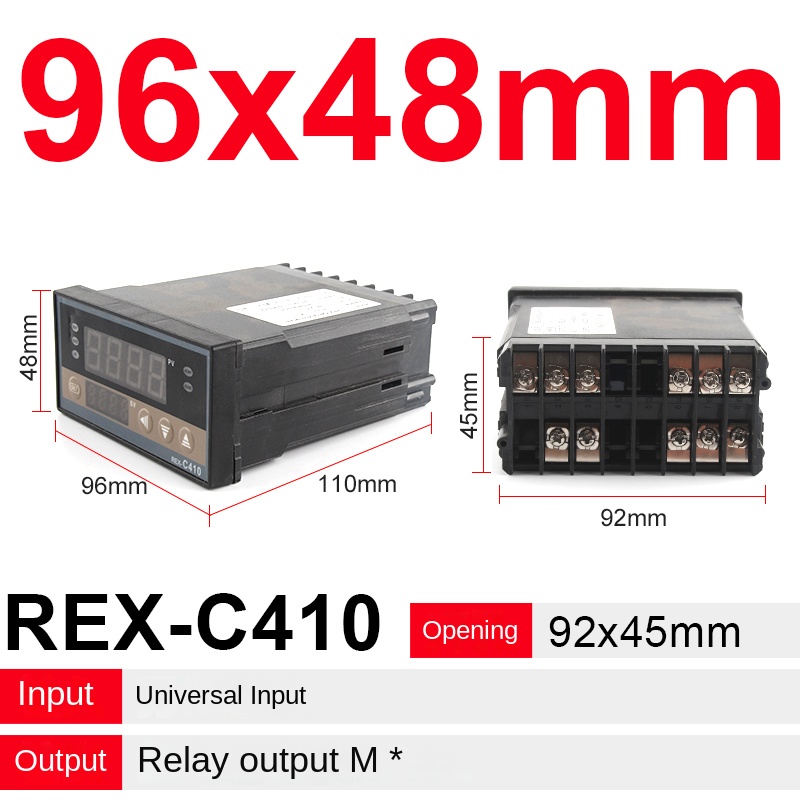 Bộ Điều Nhiệt REX-C410 Relay M * An | Nguồn Hoàng, PID 0-1300°C, 4-20mA, Đa Màu, Công Nghiệp, IP54, Kèm Bộ Kit