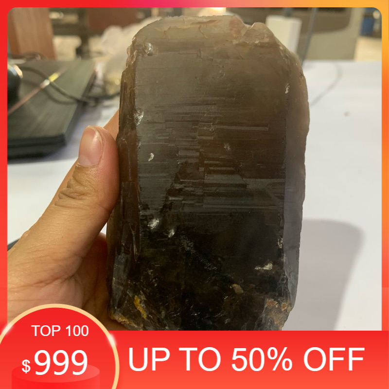 1 Trụ  thạch anh đen nguyên bản ( thật) nh bóng dùng trang trí nhà cửa nặng 490g(L8) dùng làm trang trí sưu tầm