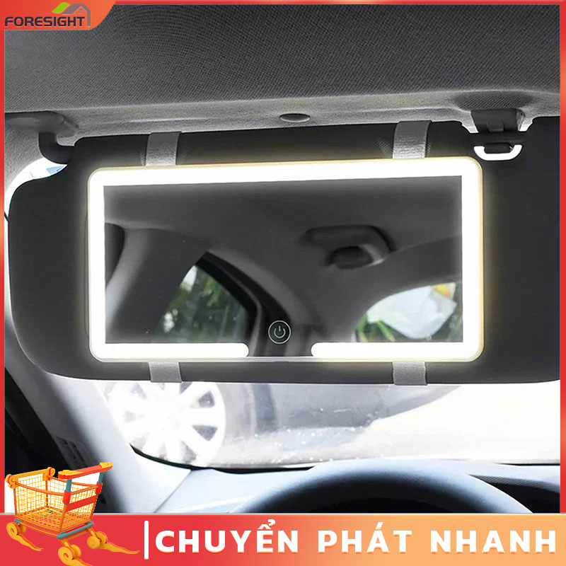 Gương Trang Điểm Trên Ô Tô Với Đèn LED 3 Chế Độ Ánh Sáng Gắn Chắn Nắng Xe Hơi, sạc USB Đa năng cao cấp