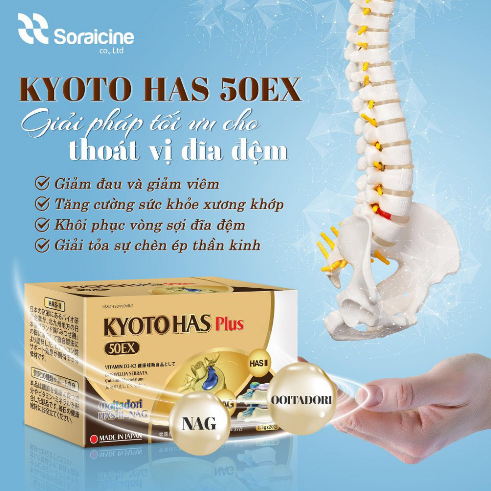 Viên Uống Kyoto Has 50Ex Plus  Kyotohas 50Ex Cải Thiện Tình Trạng Xương Khớp - Hộp 30 Viên