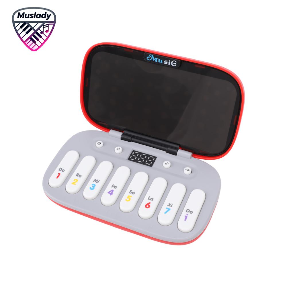 Muslady- Xách Tay bàn phím điện tử Mini piano kỹ thuật số Với 7 Chế Độ Âm Nhạc Nhịp Điệu Cho Tay Tốc Độ Thực Hành Cha Mẹ Con Tương Tác