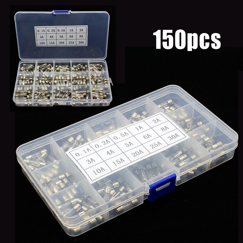 【Rockhouse】 kính công nghiệp cầu chì ống ngắt nhanh Công cụ kèm hộp nhựa 0.1A-30A 250V [Sản phẩm Mới]