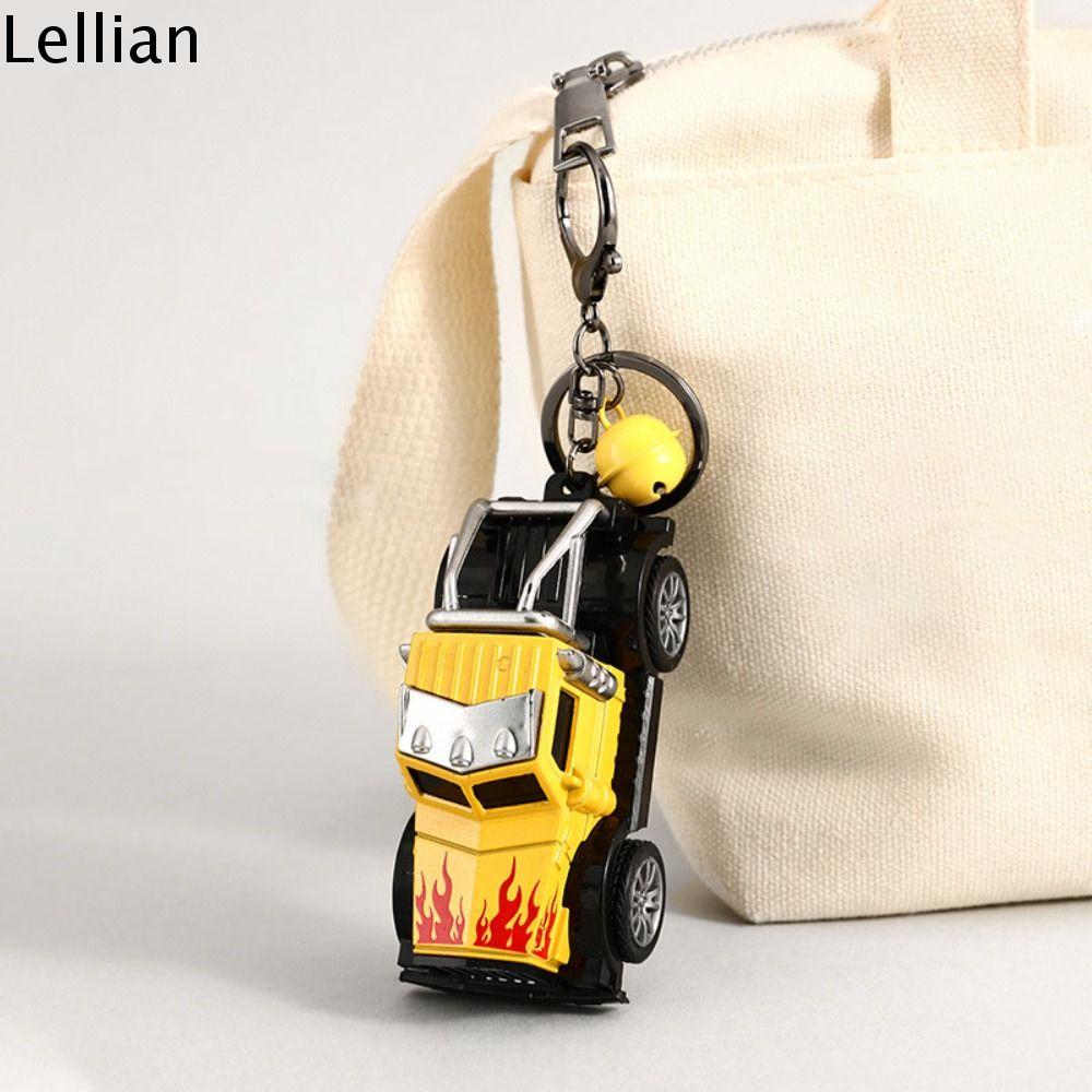 LELLIAN Mini Móc Khóa Xe tải Có chuông Mô phỏng dây chuyền ba lô Hài Hước Ngầu Móc khóa xe ô tô kéo lùi Cặp đôi