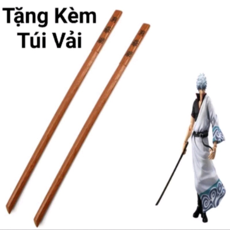 (Tặng kèm túi vải) Dụng cụ tập luyện thể lực kiếm gỗ dài 1m cứng chắc bokken tập võ