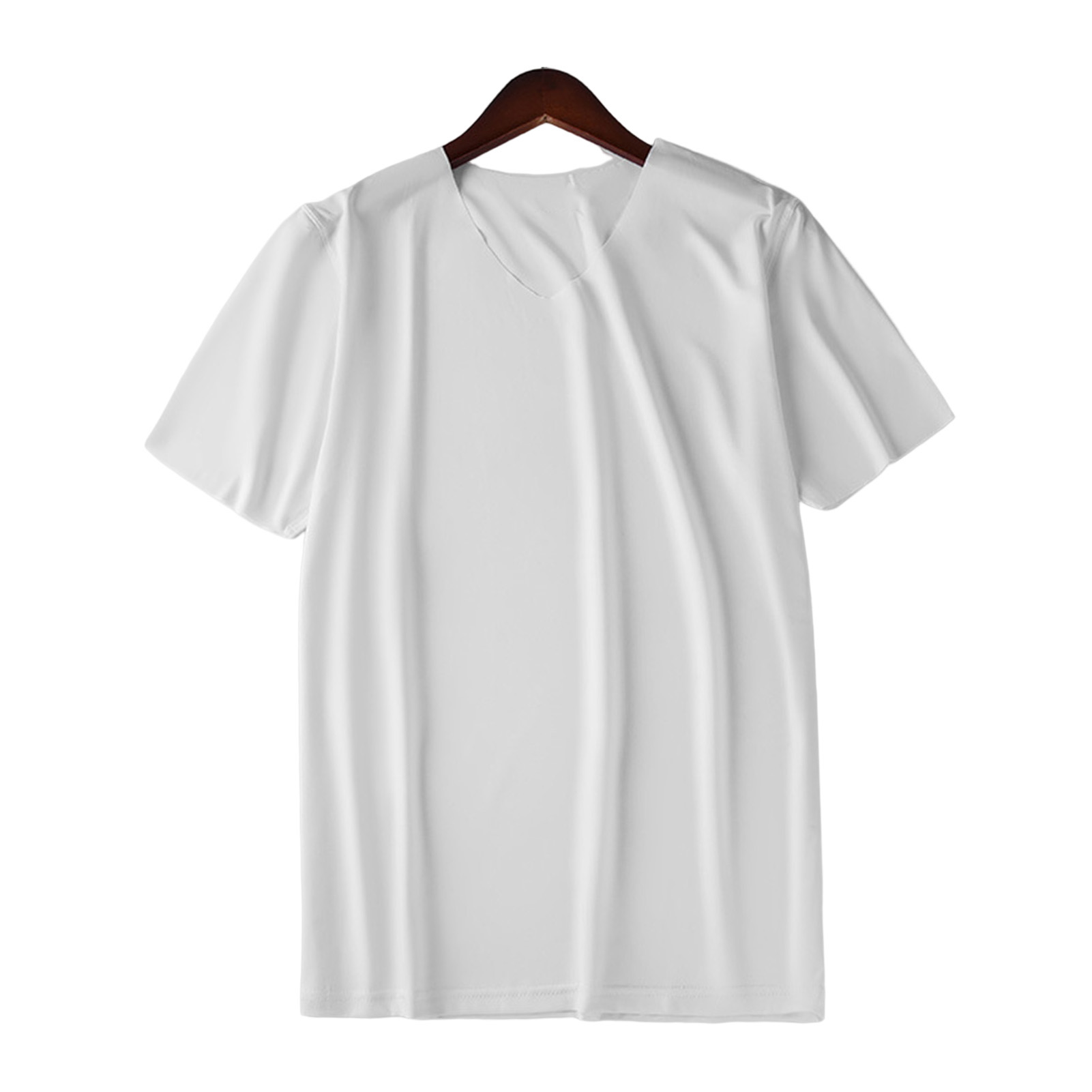 Dece Flor Men T-shirt Short Sleeves V Neck Slim M to 4XL Quick Dry Streetwear Solid Color Summer Casual Tee Shirt Top Sports Wear Fashion Men T-shirt