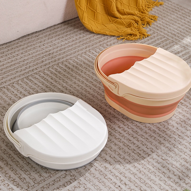 Thùng ngâm chân gấp gọn, sâu qua đầu gối, massage, giữ nhiệt, có nắp và quai xách tiện lợi chất nhựa dày dặn BABO TH28