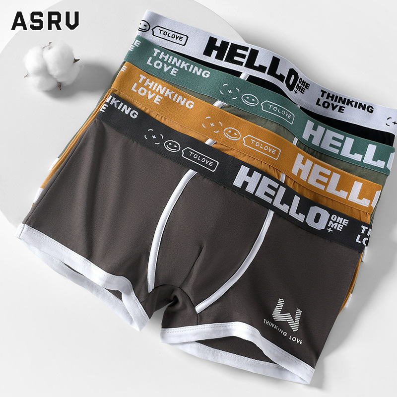  ASRV sịp nam quần sì nam underwear mens Người đàn ông của quần lót cotton quần lót boxer giản dị 