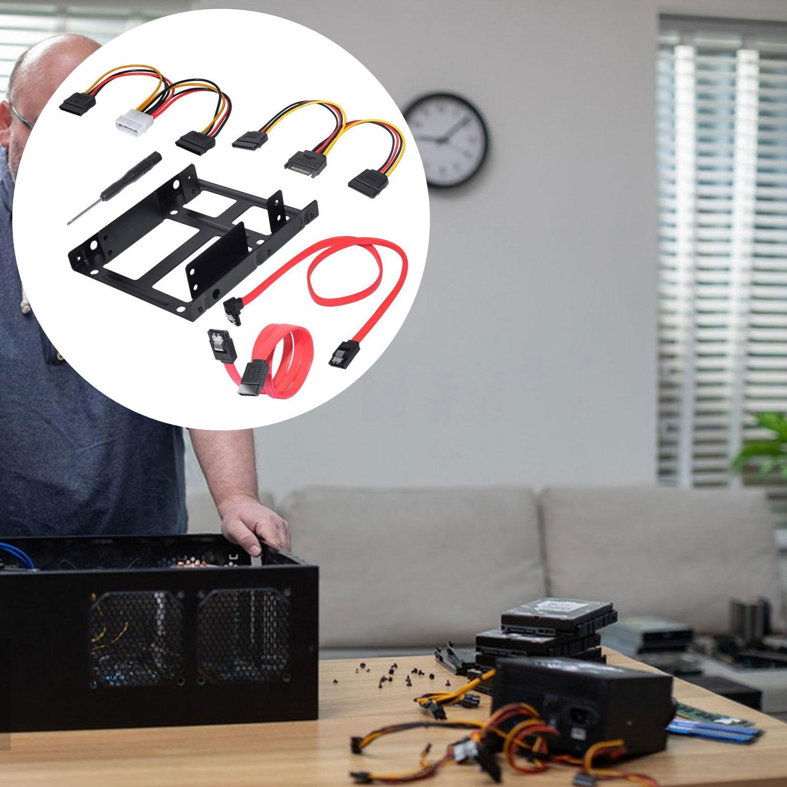 Sunlooke SSD HDD Holder with SATA Data Cable Space Saving Double SSD Mounting Bracket Presyo 294 Piso*Libreng Shipping