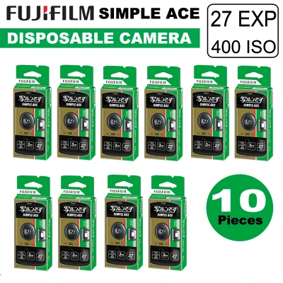 10 x FUJIFILM 35mm Disposable Single Use Film Camera Simple Ace - ISO 400 - 27 Exposure