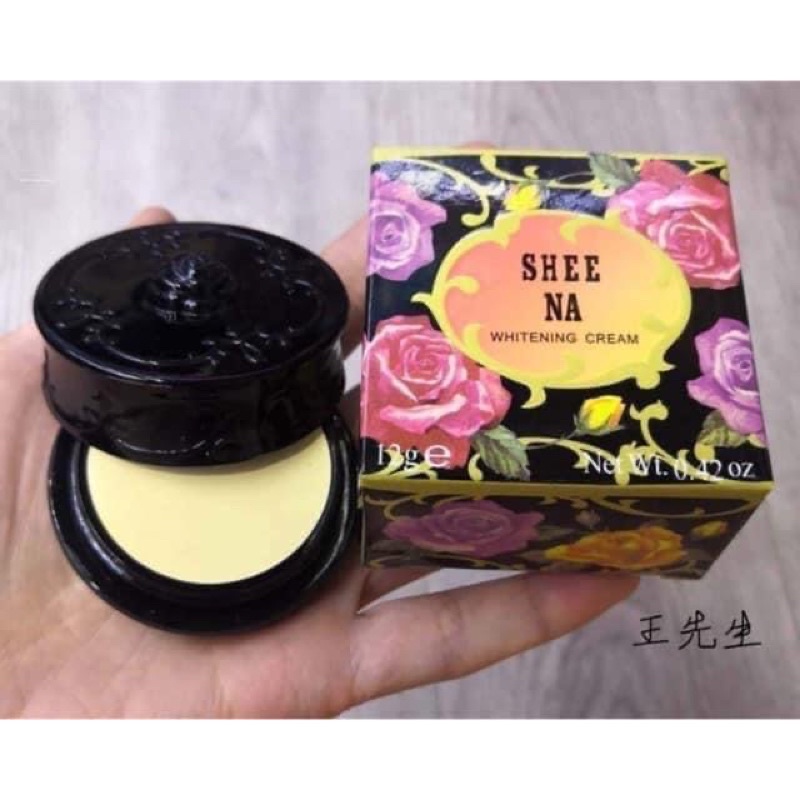 1 Hộp Kem dưỡng trắng da mờ nám tàn nhang SHEE NA WHITENING PEARL CREAM TAIWAN bông hồng đen - 5g
