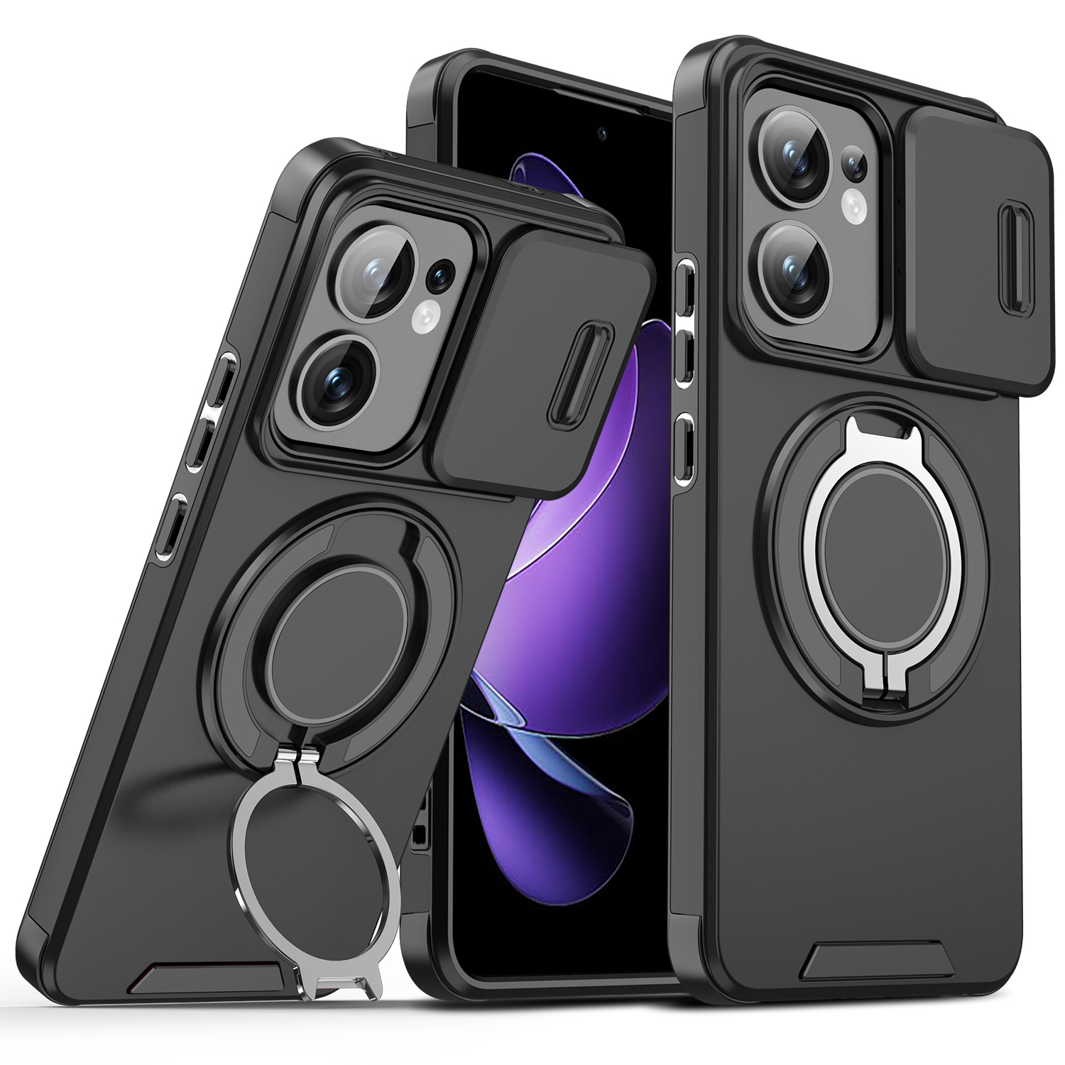 For Honor X6d Case Honor X6d Cover Honor X6d Phone Case Magnetic Ring Armor Slide Camera Lens Case Magsafe Wireless Charge Cover