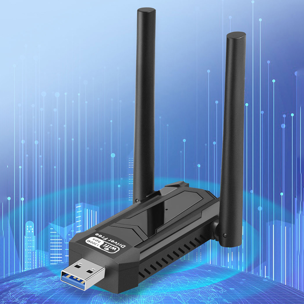 AC1300Mbps การ์ดเครือข่าย USB เสาอากาศรับสัญญาณสูงแบบ Dual Band 2.4 5Ghz อะแดปเตอร์เครือข่ายไร้สายสำหรับเดสก์ท็อป Windows XP Vista / 7-11 ราคา 10,338 บาท*ส่งฟรี