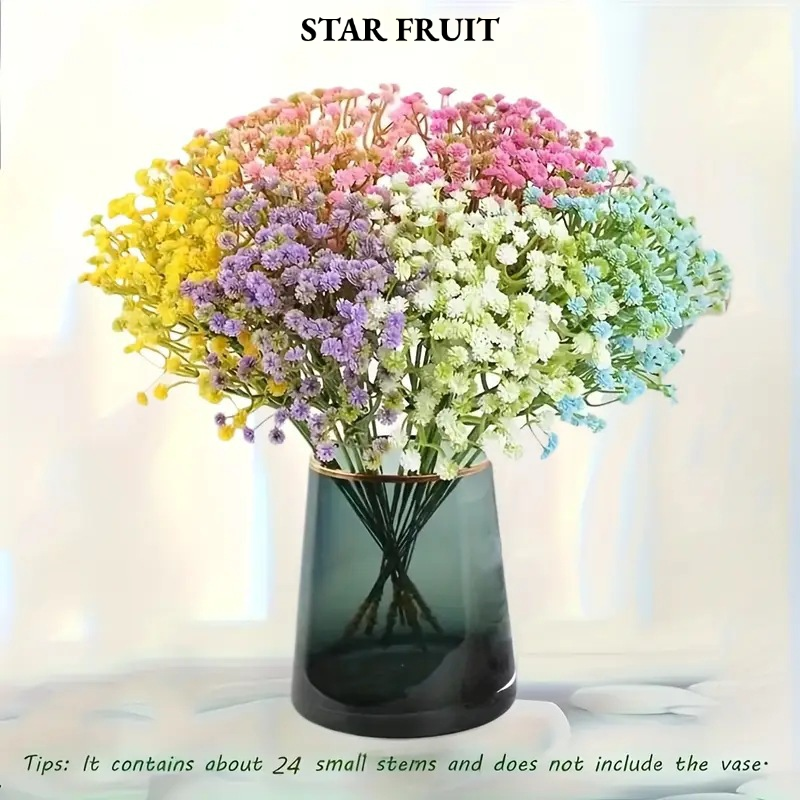 STAR FRUIT Artificial Flowers Realistic Baby's Breath Artificial Flowers for Wedding Bouquets and Home Decoration ราคา 25 บาท*ส่งฟรี