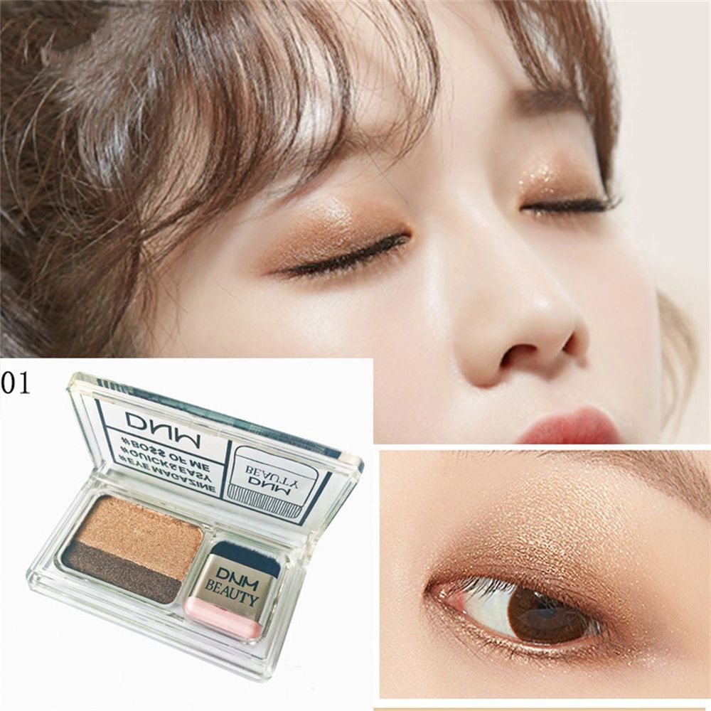 Fvwf489263 mỹ phẩm nữ trang điểm gọng nhỏ dễ mang theo Phấn mắt lười hai màu phấn mắt Bút vẽ mắt