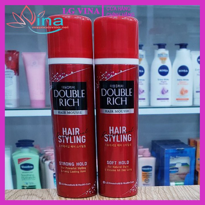 Chính hãng MOUSSE TẠO KIỂU DOUBLE RICH HAIR MOUSSE 150ML