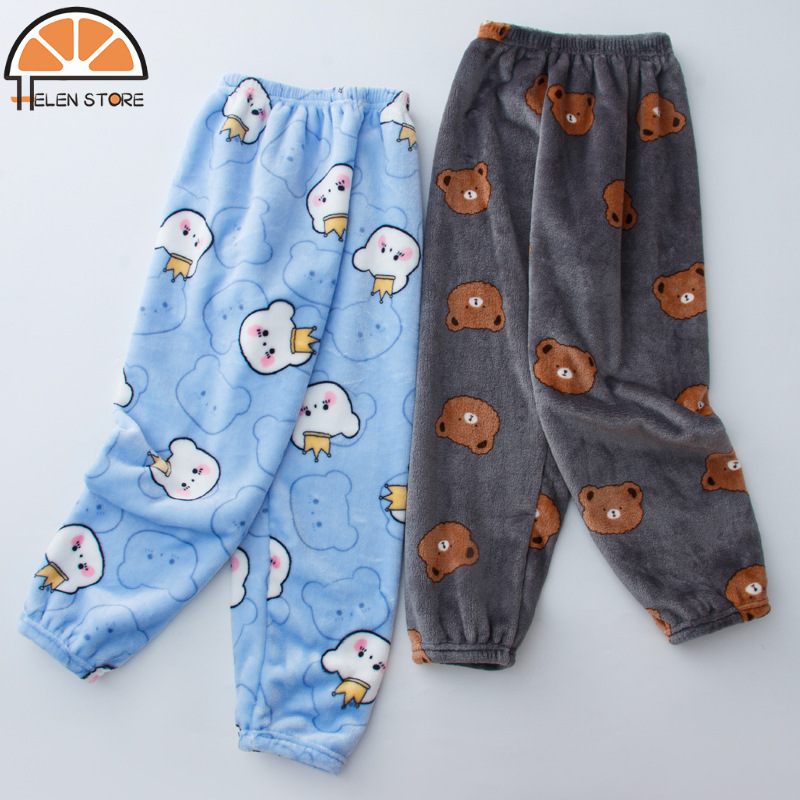 HS Children s pajamas, baby flannel trousers, boys loose home trousers