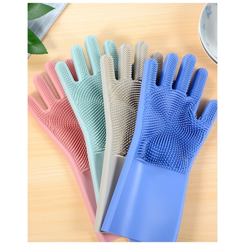 Bao tay rửa chén silicon, găng tay rửa chén bát silicon vệ sinh nhà cửa đa năng