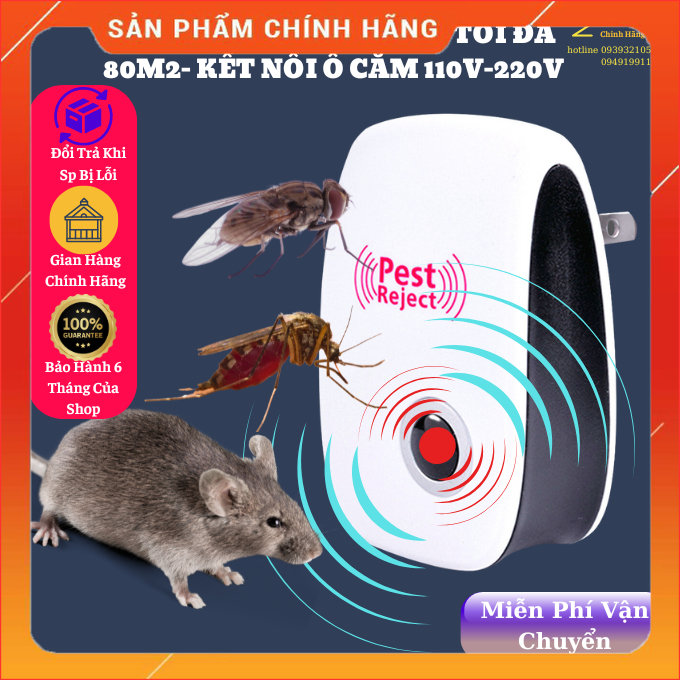 Máy đuổi chuột, đuổi muỗi, thiết bị đuổi côn trùng Pest Reject bằng sóng siêu âm