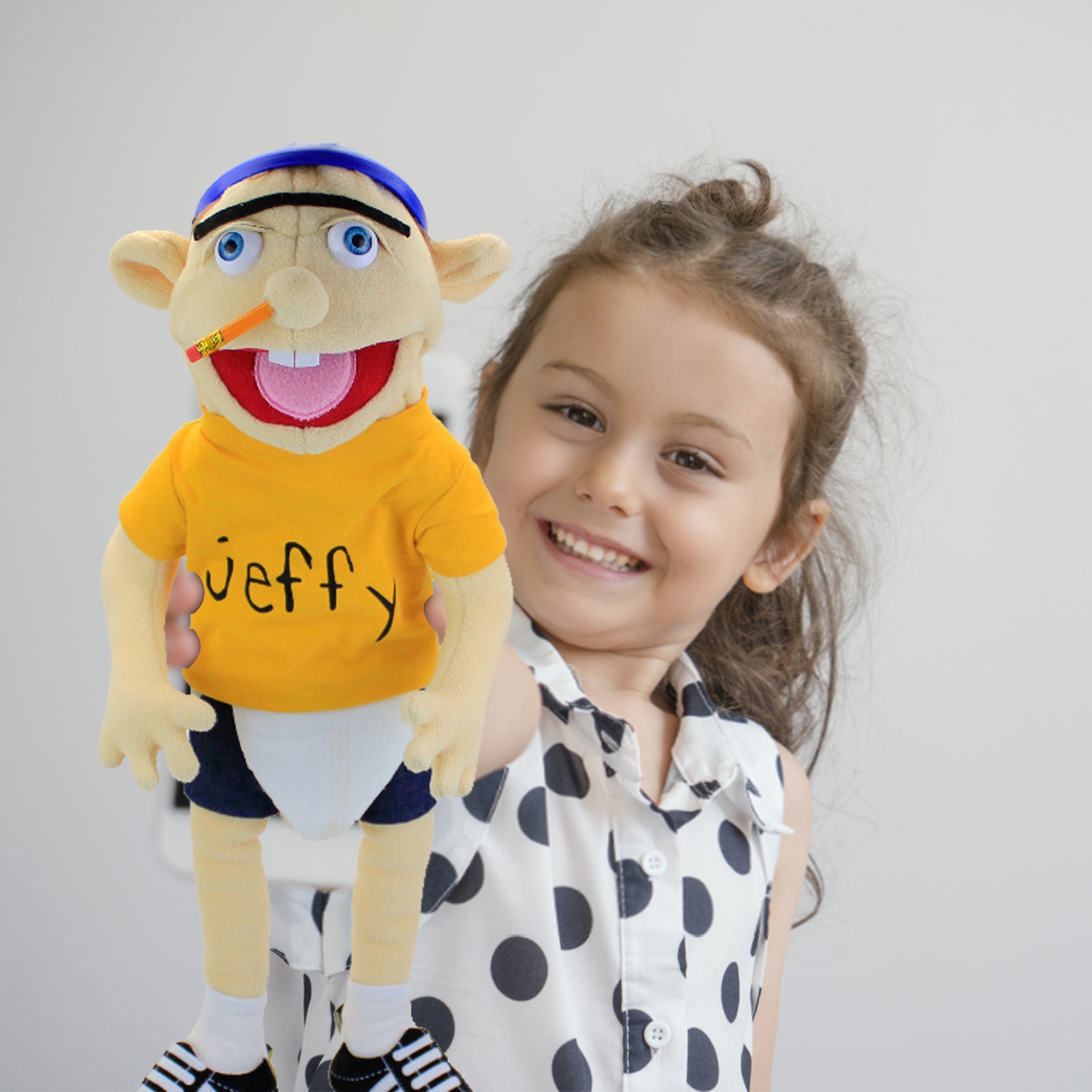 60cm Jeffy Hand Puppet Plush Children Soft Doll Talk Show Party