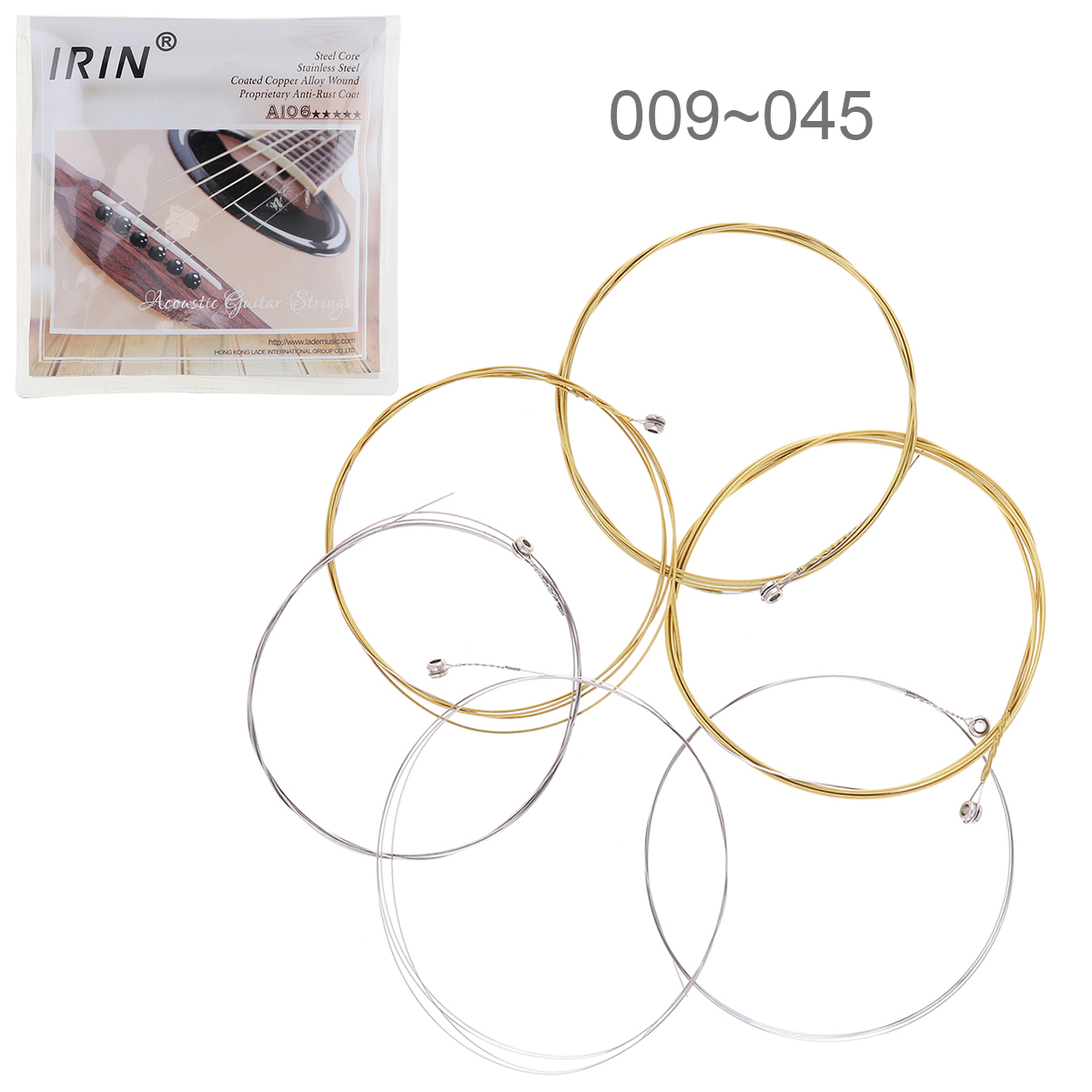 6pcs/set Acoustic Flok Guitar String 009-045 Inch Steel Core