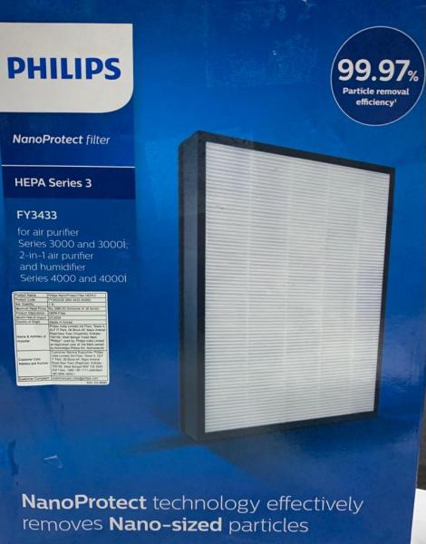 Philips original nanoProtect hepa filter FY3433/00 for Philips Air Purifier AC3256,AC3257,AC3259(captures 99.97% 0.3µm particles)SparePart(box slightly dented) Singapore