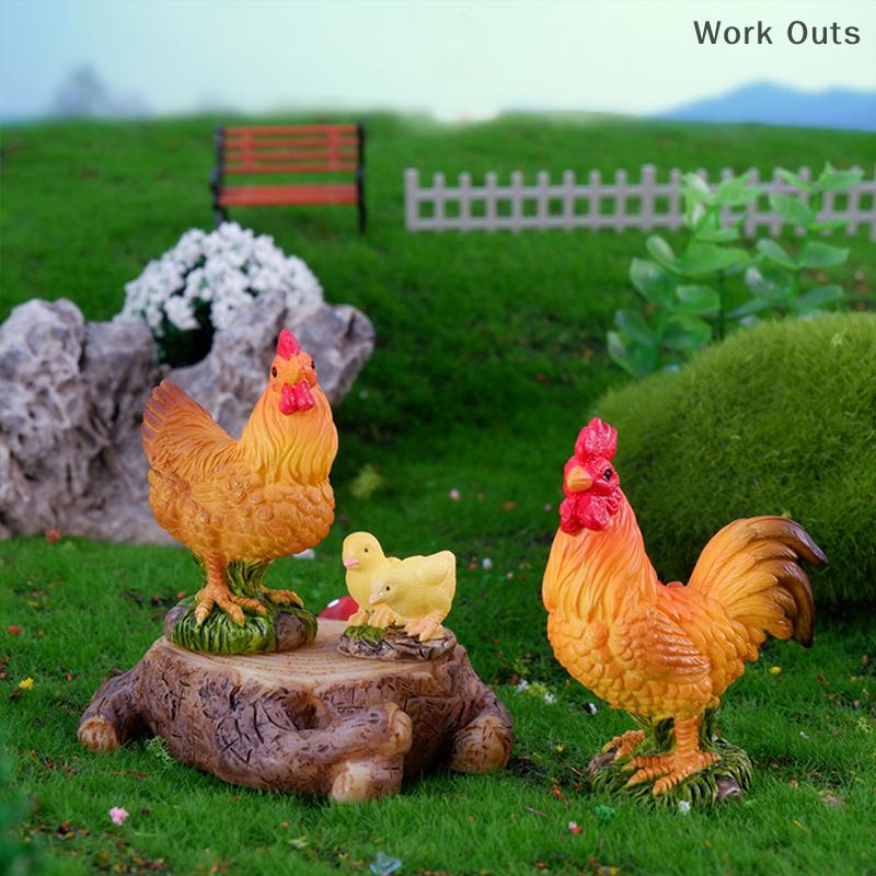⚙️[Work Outs] Dậu Gà Bức Tượng Nhỏ Trang Trại Động Vật Mô Hình Trang Trí Nội Thất Thu Nhỏ Cổ Tích Vườn Tự Làm Cảnh Quan Phim Hoạt Hình Hen Gà Phụ Kiện