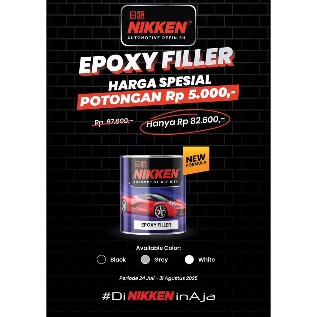 NIKKEN Epoxy Filler - 1 L Set - Grey / White / Black Giá 87,600 Đồng*Miễn phí vận chuyển
