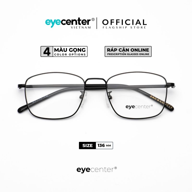 Giá bán Gọng kính cận nam nữ chính hãng EYECENTER C65 kim loại chống gỉ nhập khẩu by Eye Center Vietnam