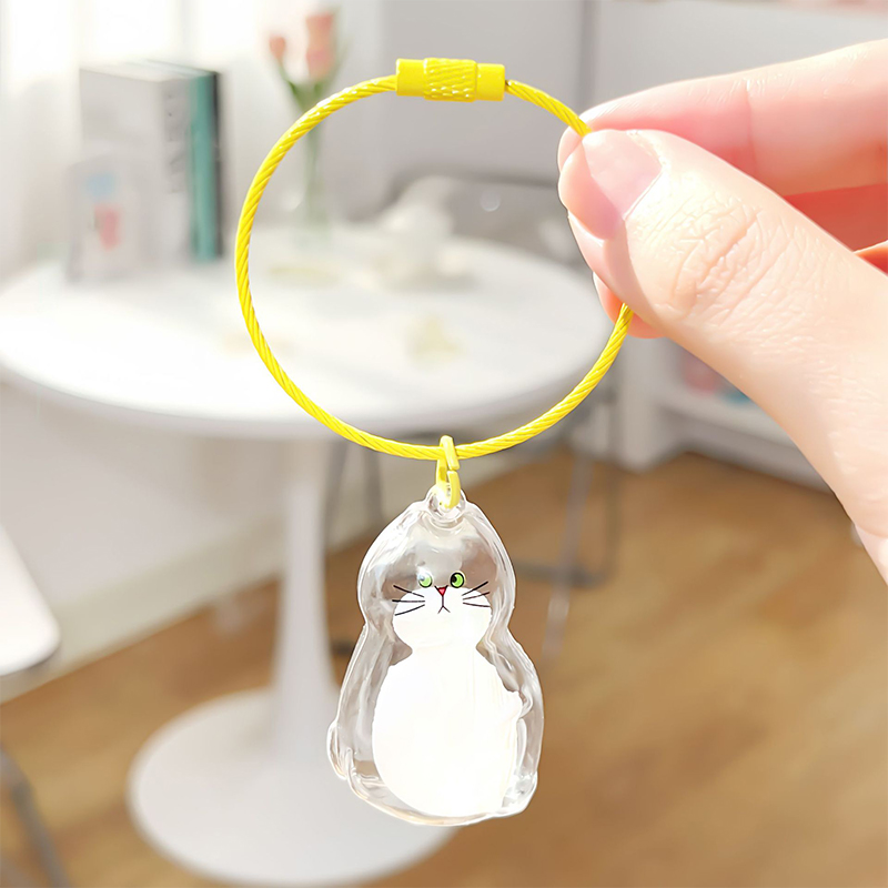 [fenggongshuode] Mèo tóc lưu trữ tưởng niệm Mặt dây chuyền túi quyến rũ, vật nuôi lông lưu niệm hộp, Keyring DIY hangnging trang trí nội thất phụ kiện, quà tặng cho những người yêu mèo - 6
