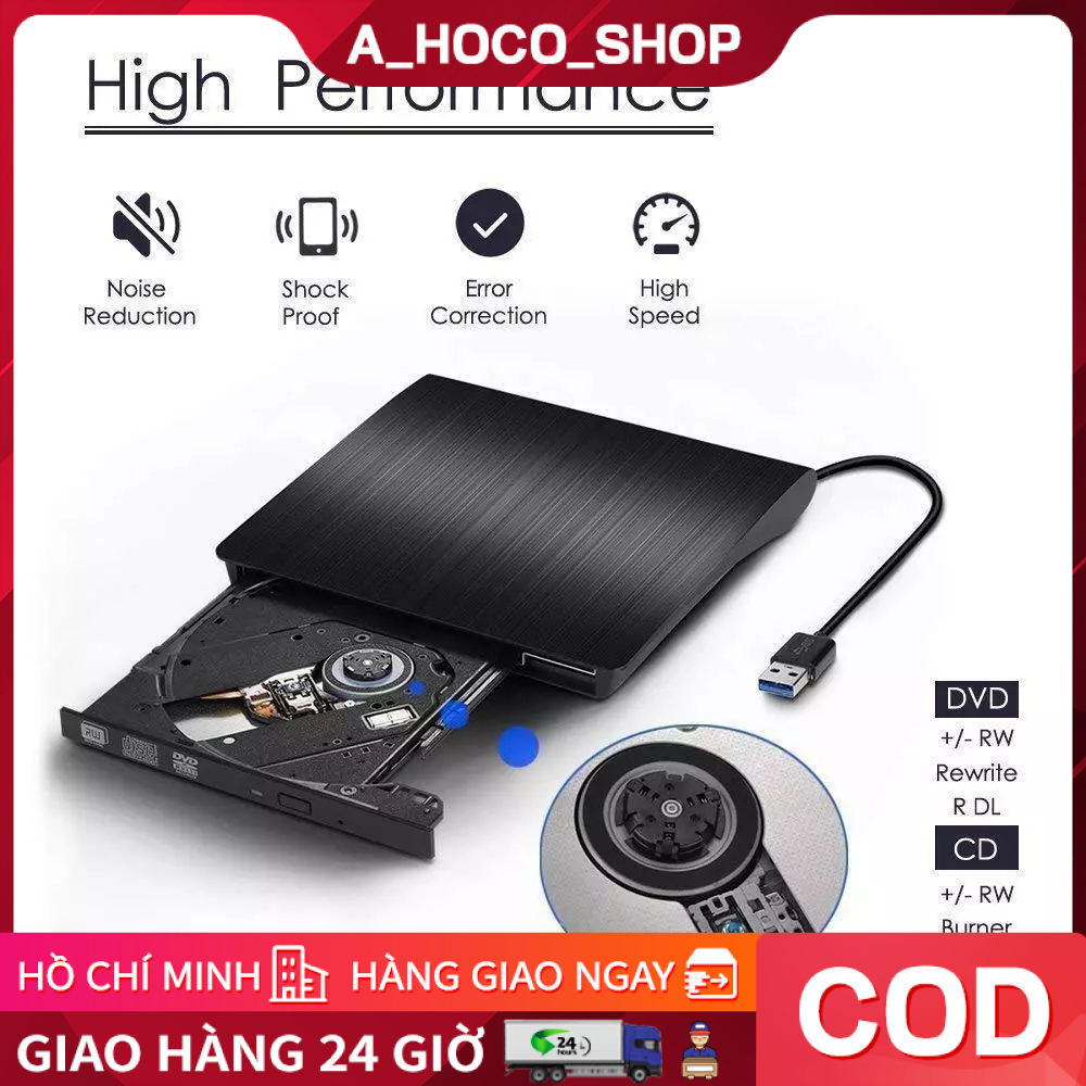 ổ đĩa ngoài DVD đọc DVD,CD Đầu ghi DVD CD/DVD-RW gắn ngoài USB 3.0 $ typeC-Tốc độ tối đa USB 3.0