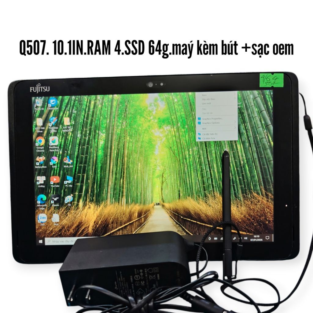 Máy tính bảng bảng Fujitsu arrows tap Q508/Q507 ram 4.ssd 64Gkèm sạc 12v+bút chính hãng - 2